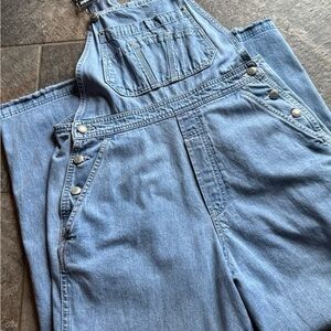 Vintage Y2K GAP Blue Slouchy Classic Denim Bib wide leg Overalls